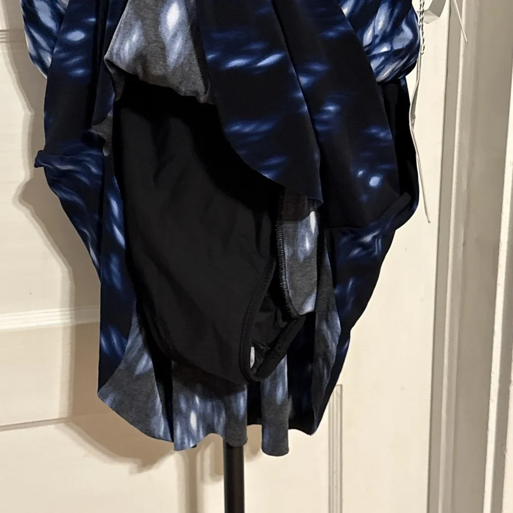 Magicsuit Womens Blue Multi Indigo V-Neck Tie Dye Kami Swim Dress Size 10 Pocket